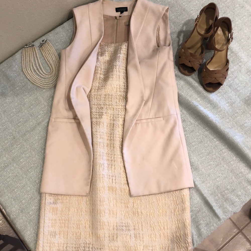 Cream and Gold Banana Republic dress